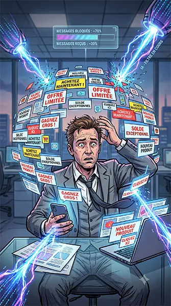 Saturation des canaux B2B B2C — filtres algorithmiques et bruit de fond commercial